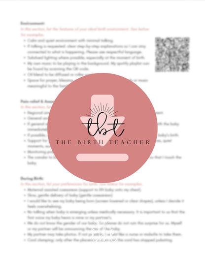 Empowered Caesarean Birth Plan