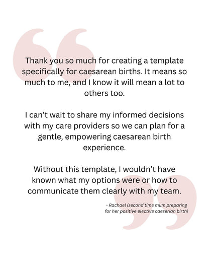 Empowered Caesarean Birth Plan