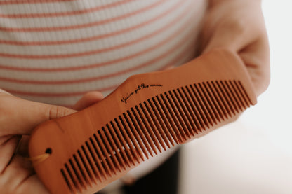 &quot;Wooden birth comb engraved with &